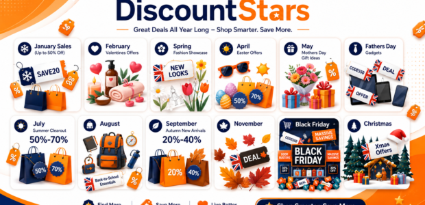 UK seasonal sale calendar 2026 showing month-by-month shopping discount windows